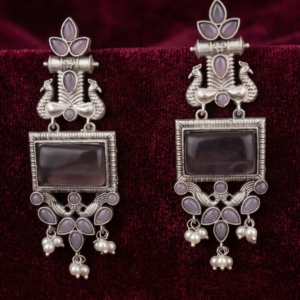 Long Dangler Earrings (Purple)